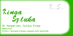 kinga szluka business card
